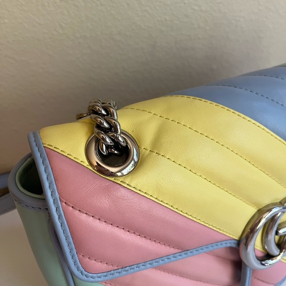 Gucci Multicolor Diagonal Marmont Matelassé Shoulder Bag - Picture 3 of 15